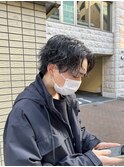 黒髪×ショートウルフ×スパイラルパーマ