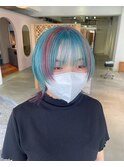 【nuu】マッシュボブピンクブルー