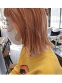 【ブリーチカラー】yellowオレンジボブ