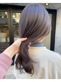 【松本咲花】艶感ラベンダーグレージュ　冬カラー　ブリーチなし
