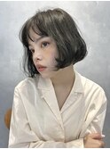 エアリーミニボブふんわりカール前髪パーマ