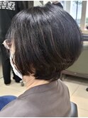 大人可愛いミセスショートボブ/首元スッキリ小顔/30代40代50代