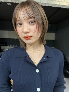 サンド 銀座(sand) 切りっぱなしレイヤーボブ　ナチュラルベージュ