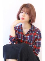 オーロ 西大寺店(ORO)&nbsp;ピンクベージュが可愛いボブ