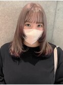 エンドカラー*ピンクベージュカラー*レイヤーカット*ミディアム