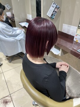 ウィーブシャイン (Weve SHINE) 艶髪カシスカラー/髪質改善/ハイトーンカラー/暖色カラー/ボブ