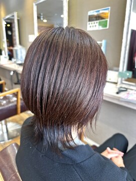 ヘアーメイクロージー 八軒店 (HAIR MAKE ROSY) ミディアムストレート外ハネボブ大人ショート切っぱなしボブ