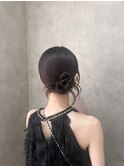 サイドシニヨン　カチモリ　イベントヘア