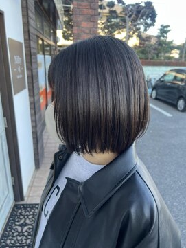 ボブ/ストレート/グレージュ