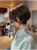 美人シルエットショート/前髪長めショート/大人ショートボブヘア