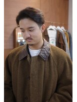 エディ(Edy)&nbsp;センターパート刈り上げメンズ眉毛カット外国人風ブラウンカラー