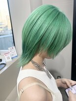 リグ 横浜(Lig.)&nbsp;グリーンブリーチダブルカラーハンサムショートウルフレイヤー