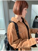 【nude仲井】ブリーチなしオレンジベージュ/ミニボブ