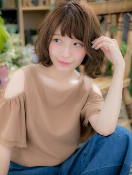 カバーヘア イヴ 戸頭店(COVER HAIR EVE) オン眉Aラインが大人かわいい!外ハネボブc4戸頭20代30代40代