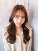 韓国/ワンホンヘア/ブラウンカラー/くびれヘア