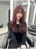 【柿本真優】ピンクブラウン×レイヤーカット