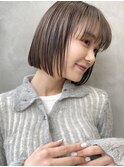 大人ボブ大人ショートボブ切りっぱなしボブ前髪あり前下がりボブ