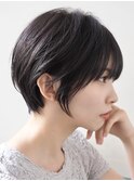 くびれショート/地毛風カラー/クールショート/暗めカラー/銀座