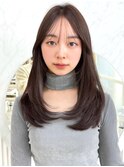 2wayバング 前髪 シースルー セミロング ワンカール 顔周り