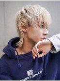 【GEEKS渋谷】メンズハイトーン/ウルフカット/ホワイトブロンド