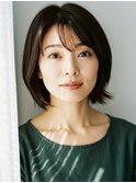 ショートボブ×ナチュラルベージュ