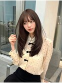 黒髪韓国ヘア_ミニウルフチェリーブラウンホワイトグレージュ
