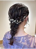 編みおろし/編みおろしアレンジ/結婚式ヘア/ヘアセット