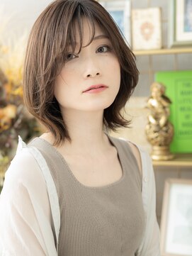 カバーヘア ブリス 大宮西口(COVER HAIR bliss) センターパートくせ毛風くびれショートボブA1大宮20代30代40代!