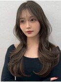 髪質改善レイヤーカット前髪カット顔周りレイヤー暗めカラー銀座