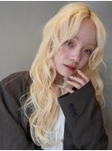 ダブルカラーチェリーレッドピンクブラウン韓国レイヤーロング