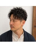 大人メンズツーブロックくせ毛風パーマ　20代 30代 40代 50代 