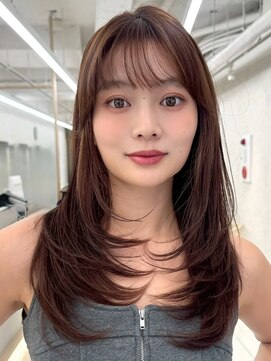 アッシュ 新杉田店(Ash) 新杉田レイヤーカット韓国ダブルカラー顔周り前髪カットボブ