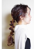 くびれレイヤーカチモリ盛り髪サイドポニーテールグレーヘアー
