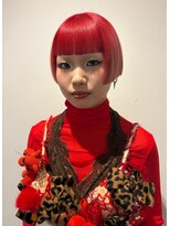 ゼンコー 国分寺(ZENKO) ボックスボブ×レッドグラデーションカラー