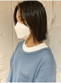 【三ツ井純】センターパート切りっぱなし外ハネボブ前髪カット