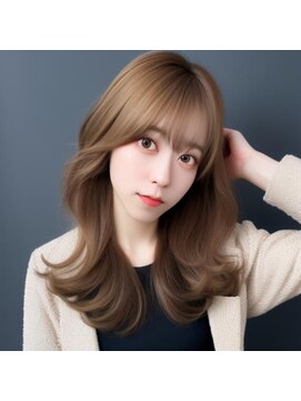 プラチナ(PLATINA) PLATINA上田のダークアッシュベージュ韓国風フェミニンロング