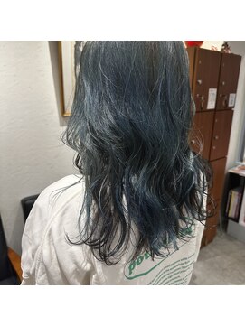 アルマヘアー(Alma hair by murasaki) ◎ブリーチ必須☆ネイビーブルーカラー◎