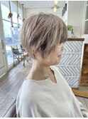 白髪ぼかし/40代50代ショートヘア/ピンクベージュ【綾瀬/北千住
