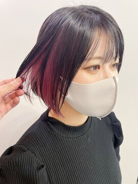 グーフィートーキョー 銀座(Goofy Tokyo) Goofy銀座/前髪外したアンブレラカラー/ピンク/ボブ/東京