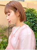 オレンジブラウン/ブリーチなし/ボブ/学割U24