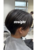 メンズ前下がりセンターパートxクオライン縮毛矯正