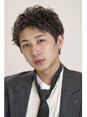 シースルーマッシュ韓国ヘアフェザーパーマセンターパート