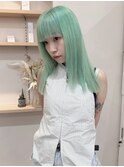 ミントグリーンカラーブリーチダブルカラーハイトーンカラー横浜