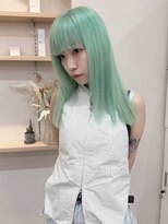 リグ 横浜(Lig.)&nbsp;ミントグリーンカラーブリーチダブルカラーハイトーンカラー横浜