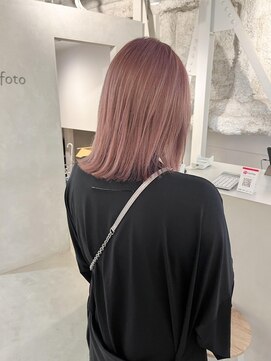 フォト 新宿三丁目(foto) ミニウルフチェリーブラウンブリーチなし前髪ミディアム/新宿