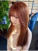 【W_SALON 河原町】オレンジブラウン/透明感カラー