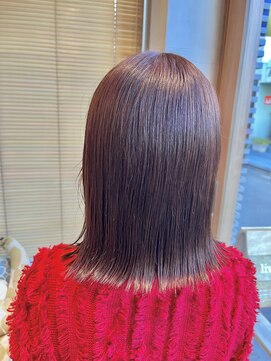 オーガニック リブ 川越(organic+live) 冬の大人可愛い◎ピンクブラウン×顔まわりレイヤーボブ