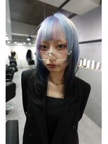 ワンズオゼ 渋谷(ONE's oze) ハイトーン/ダブルカラー/クラゲヘアー/オリーブグレー/小顔/