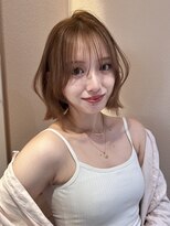 サンドイエナ 横浜店(sand yena)&nbsp;くびレイヤーボブルフネビージュ小顔ワンレンこなれミディ