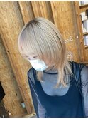 ブロンド/ダブルカラー/ケアブリーチ/ウルフ/髪質改善/駅南
